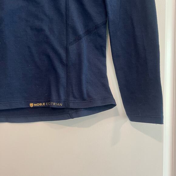 Noble Equestrian Women's Lightweight Wool Quarter Zip Dark Blue Size XXS - Picture 2 of 8